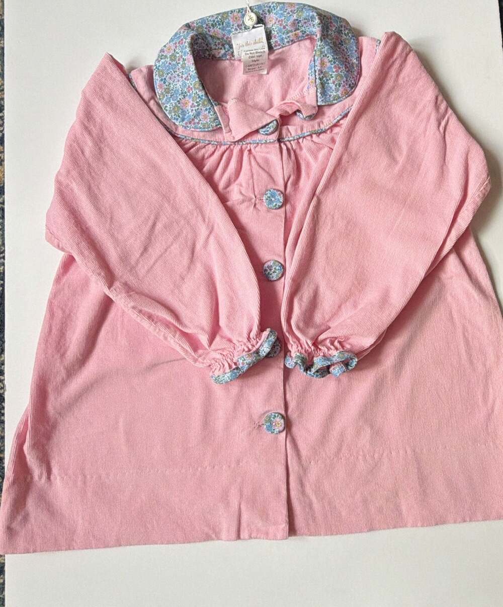 Boutique Lullaby Set Pink Corduroy Floral Collar Dress Size 3T

014 number pull